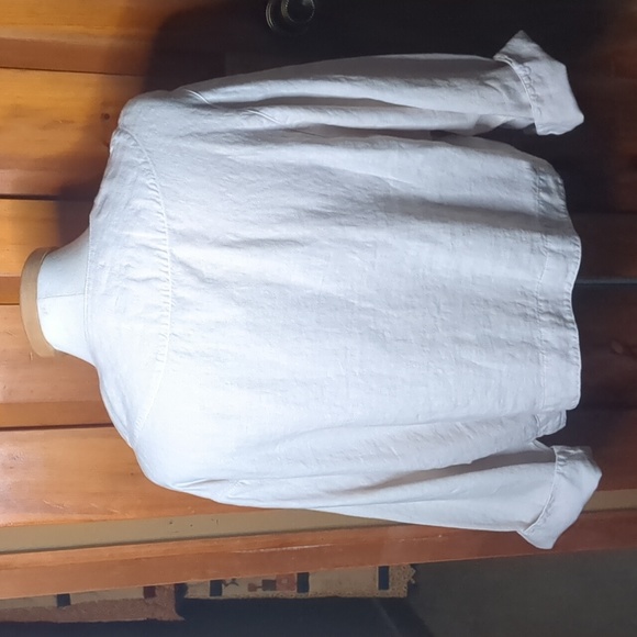 VELVET* By Graham & Spencer, Brielle linen button front long sleeve jacket XL - Picture 5 of 16